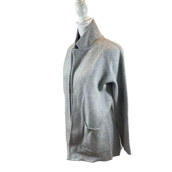 Ladies Magaschoni Brand Grey open front Knit Mock Neck Jacket Size XS - Picture 1 of 8